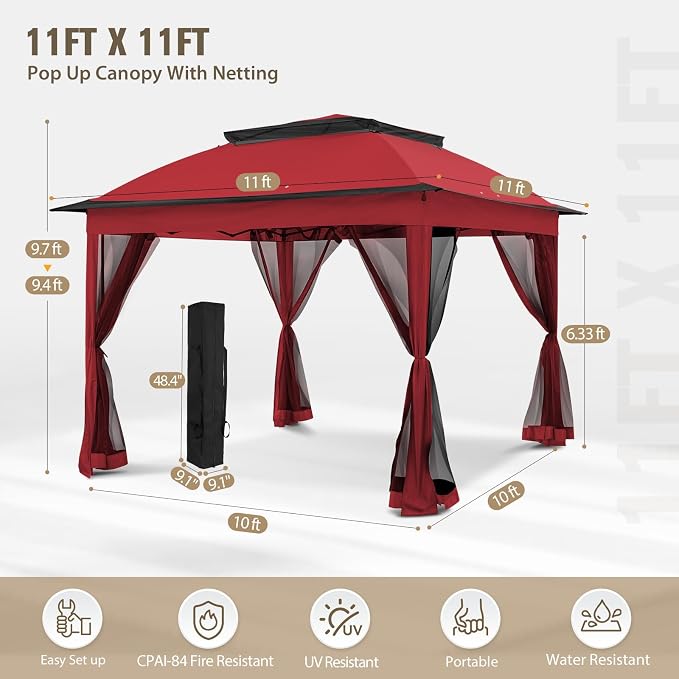 COOS BAY 11x11 Pop Up Gazebo - Image 3