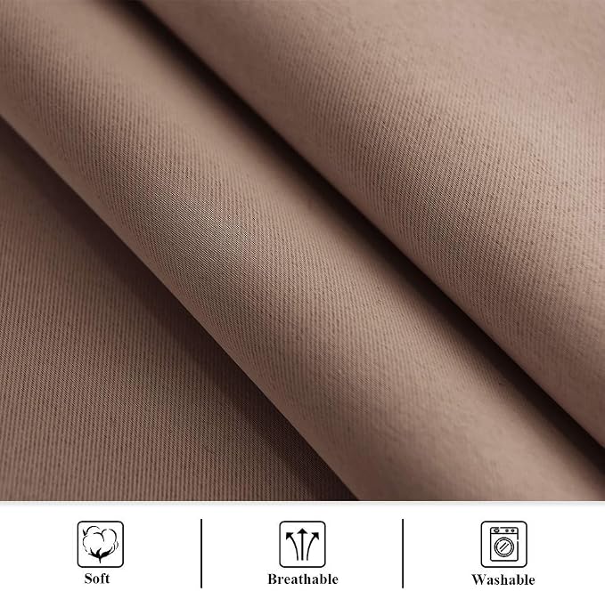 Outdoor Curtains Waterproof W52 x L108 Inch Mocha, 1 Panel | Thick Fabric Light - Image 6