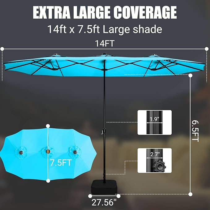 15FT Double-Sided Patio Umbrella - Image 5