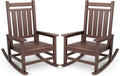 SERWALL Outdoor Rocking Chair Set of 2, HDPE Rocker by SERWALL