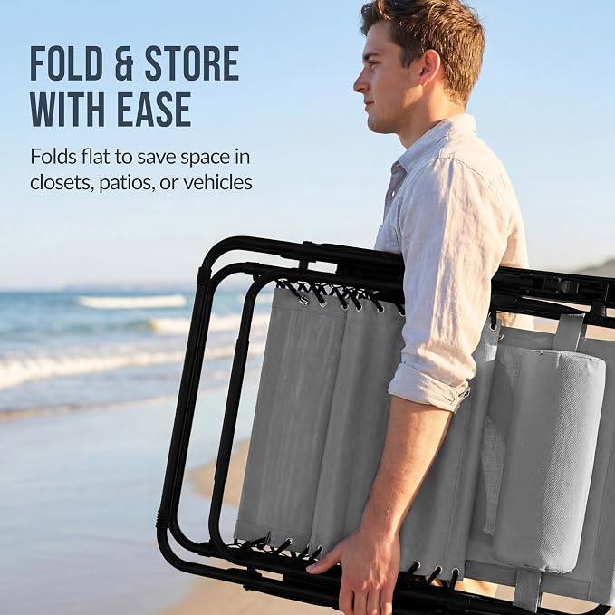 Best Choice Products Set of 2 Extra Wide Adjustable Steel Mesh Zero Gravity - Image 7