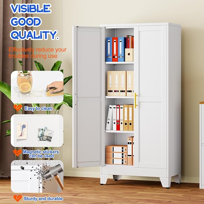 GAIOUS 61''Tall Metal Garage Storage Cabinet, File Cabinet - Image 4