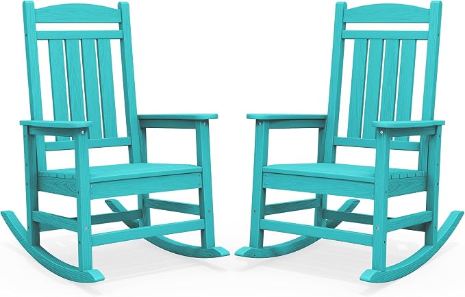 SERWALL Outdoor Rocking Chair Set of 2, Patio Rocking Chair, Aruba | HDPE by SERWALL