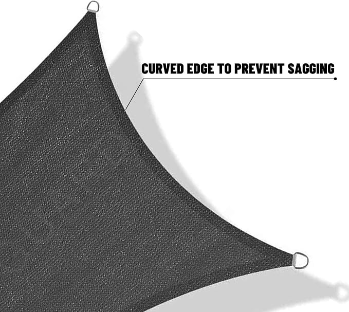 SUNNY GUARD Custom Size 12'x15'x19.2' Dark Grey Sun Shade Sail Right Triangle - Image 7