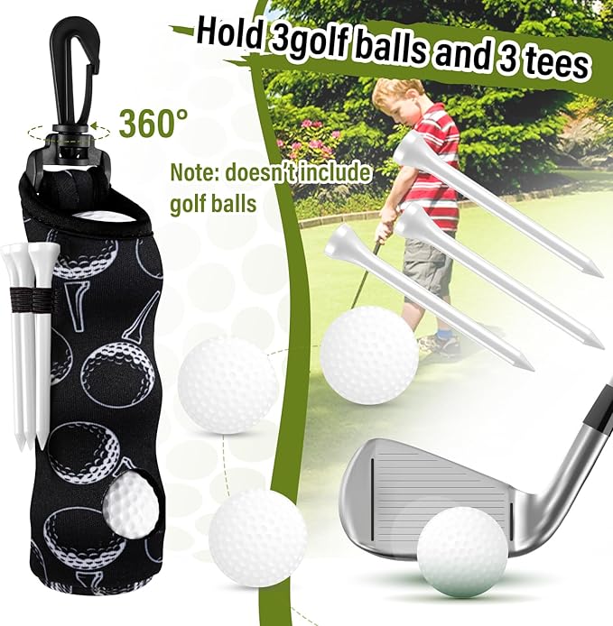 Liliful 12 Pcs Golf Accessories Kit, Include Golf Ball Bag with Hook Towel Tees Magnetic Ball Marker Divot Tool Cleaner Brush for Women Man Gifts