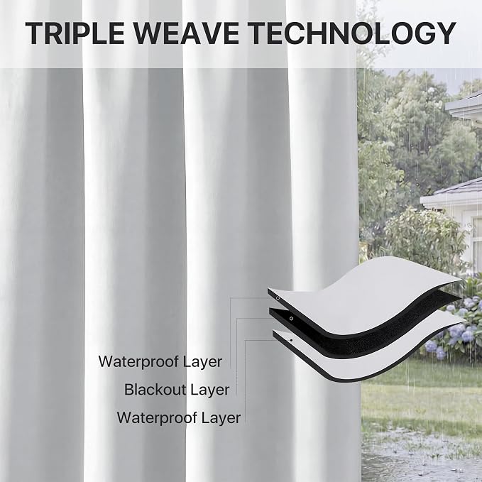 RYB HOME 2 Panels Outdoor Curtains - Image 7