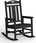 Oversized Outdoor Rocking Chair, 380lbs Heavy-Duty Large Patio Rocker, Weather by CIOKEA
