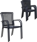 Patio Dining Chairs Set of 8, Metal Mesh Patio Furniture Set by Home