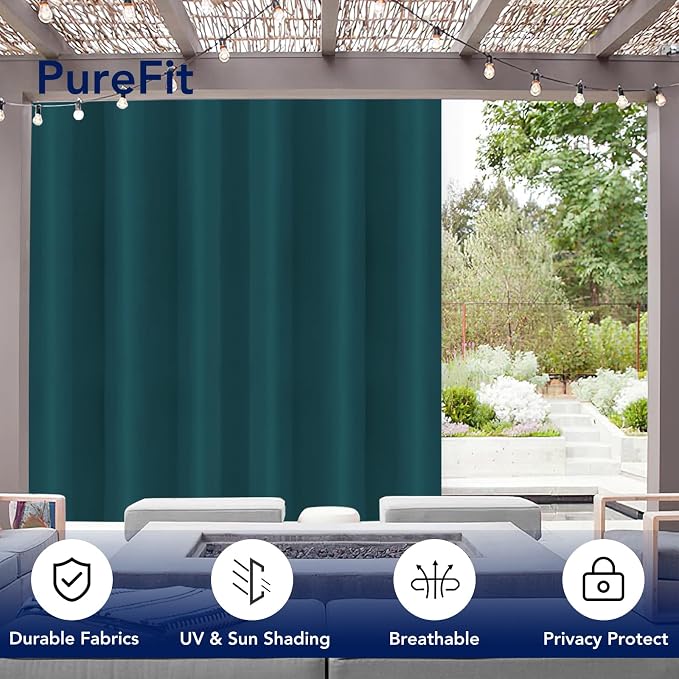 PureFit Outdoor Curtains for Patio Waterproof Weatherproof Outside Curtains | - Image 3