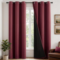 MIULEE Burgundy Red 100% Blackout Curtains by MIULEE
