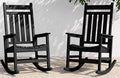 SERWALL Outdoor Rocking Chair Set of 2, Oversized Porch Rocker, Contoured 19.6" by SERWALL