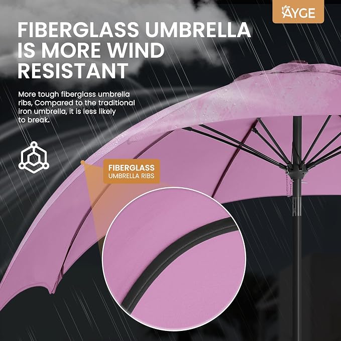 Ayge Patio Umbrella 9FT Outdoor Umbrella Patio Table - Image 4
