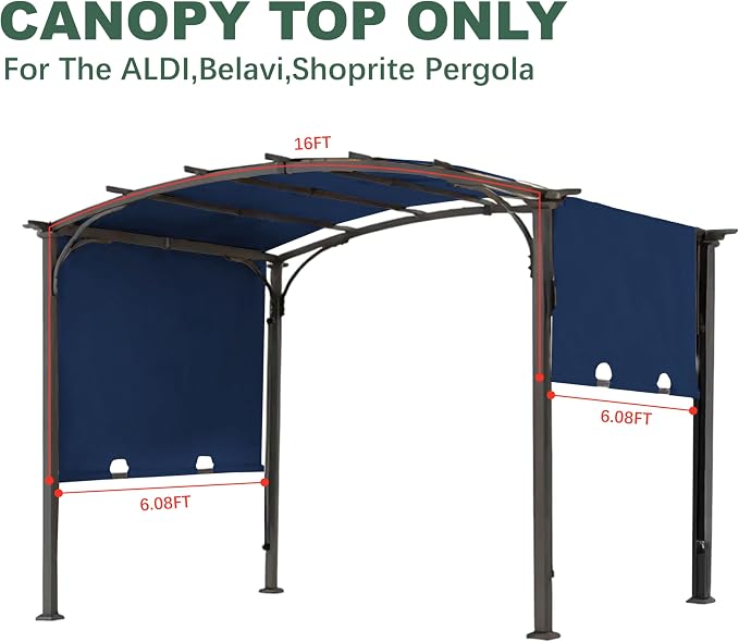 85" x 208" Universal Pergola Replacement Canopy Cover | Waterproof Shade Top - Image 2