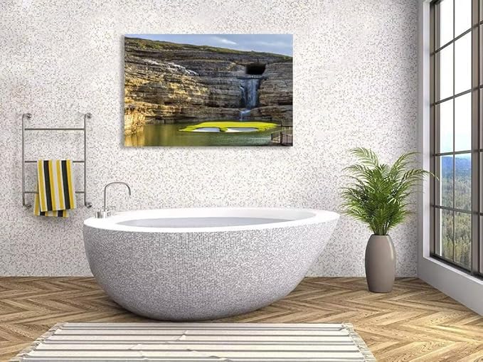 chenchenArt Payne's Valley Golf Course 19th Hole Wall Art for Living Room Bedroom Bathroom Home Decorations Golf Course Picture Poster Canvas Prints Modern Artwork Framed Ready to Hang(12''H x 16''W)