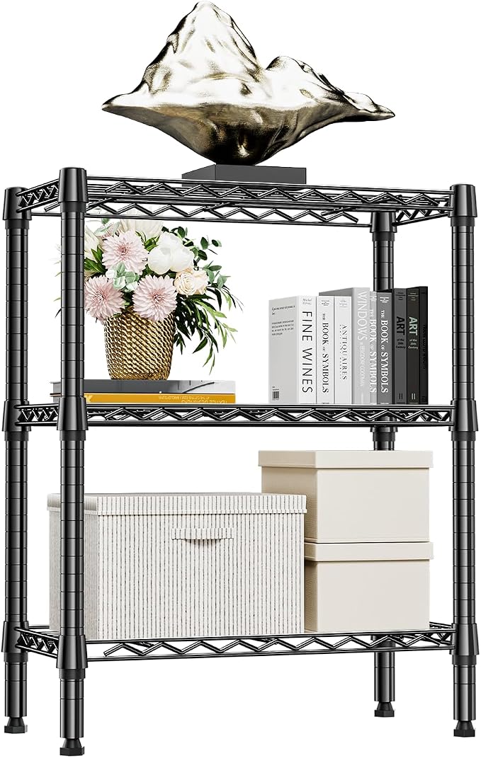 M MZG 750 lbs 3 Tier Shelf Metal Storage Shelves Wire Rack Closet Organizers by MEIGAOPLASTICANDMETALHKCOLIMITED