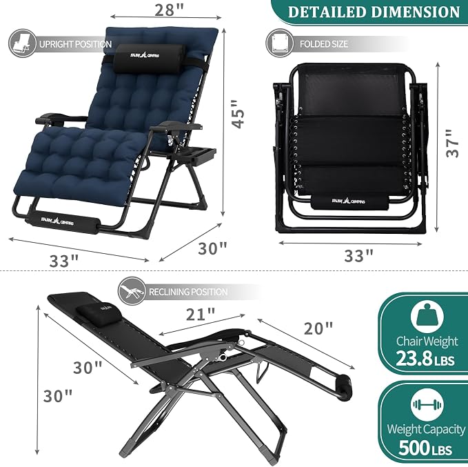 UDPATIO Oversized Zero Gravity Chair Patio Reclining Chairs - Image 5