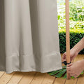 NICETOWN Weighted Curtains for Patio Waterproof W66xL84 Natural 2 Panels | by NICETOWN