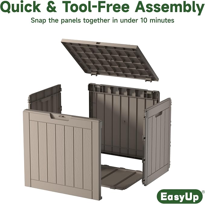 39 Gal Waterproof Outdoor Storage Box Resin Deck Box | Lockable storage bin - Image 6