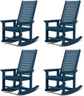 GREENVINES Oversized Outdoor Rocking Chairs Set of 4, HDPE Rocker by GreenVines