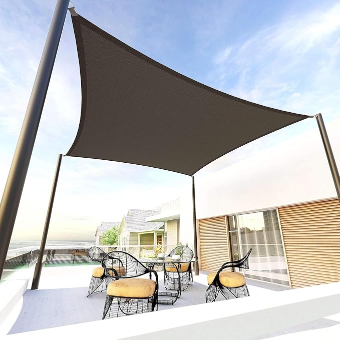Tronssien Rectangle 10'x10' Sun Shade Sail, 95% UV Blockage Canopy Awning by Tronssien