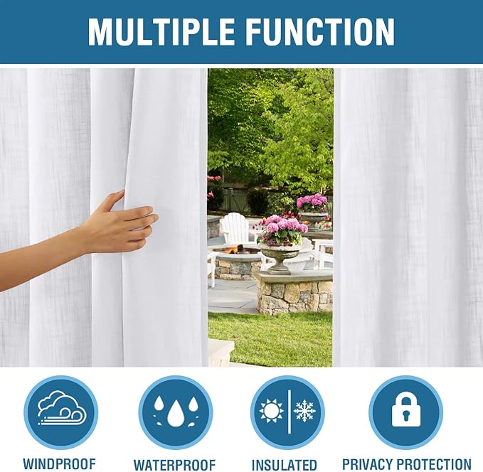 H.VERSAILTEX Linen Look Outdoor Waterproof Curtains - Image 5