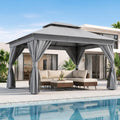 10'x13' Outdoor Gazebo, Heavy Duty Metal Frame Patio Canopy by LAUSAINTHOME