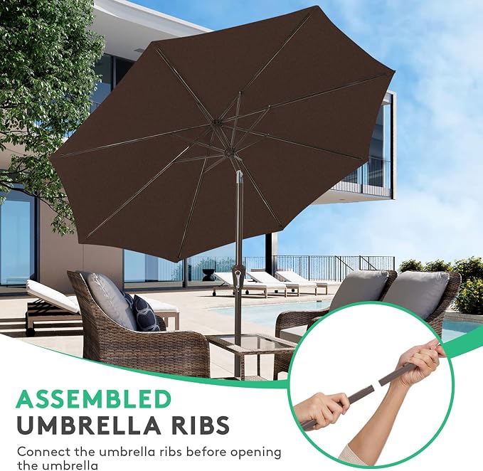 JEAREY 10 ft Outdoor Patio Umbrella w/Tilt and Crank - Image 4