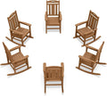 Oversized Outdoor Rocking Chairs Set of 6, 380lbs Heavy-Duty Large Patio Rocker by CIOKEA