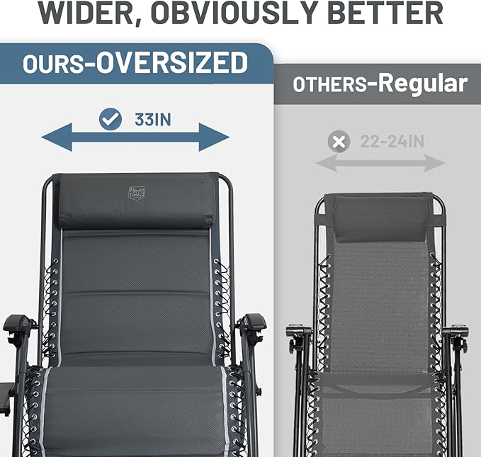 TIMBER RIDGE XXL Oversized Zero Gravity Chair, 500 lb - Image 5