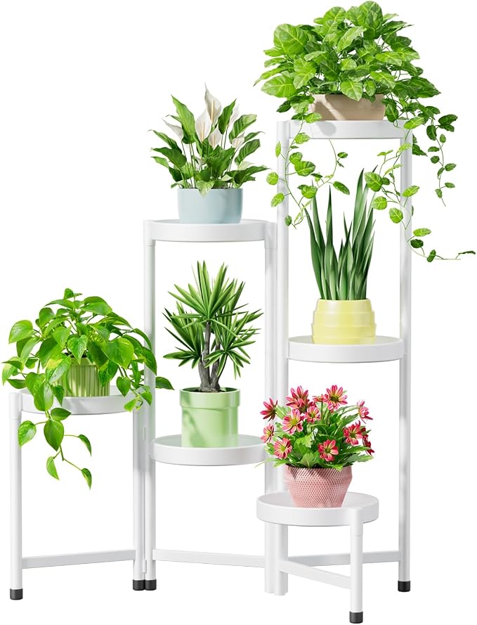 iDavosic.ly Plant Stand Indoor Outdoor, 6 Tier Metal Corner Shelf, Folding by iDavosicly
