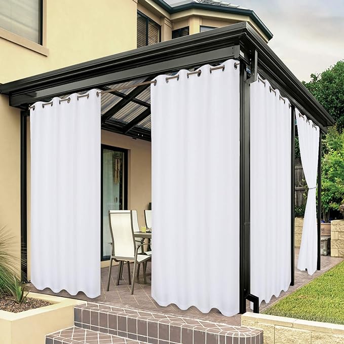 BONZER Outdoor Curtains for Patio Water Resistant | Heavy Privacy Light by Bonzer