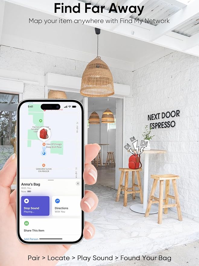 Luggage Tags Built-in Anti-Loss Tracker, Luxury Leather Luggage Tags for Suitcase, Travel Bags, Backpacks, Travel Organizer for Lost Baggage Prevention (Brown*3 Pack)