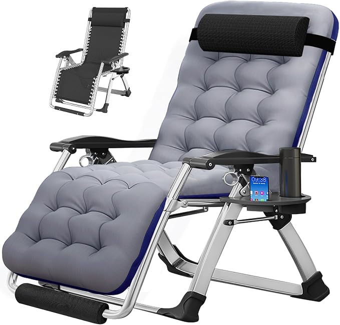 MOPHOTO Zero Gravity Chair Oversize, Outdoor Padded Lounge Chair by MOPHOTO