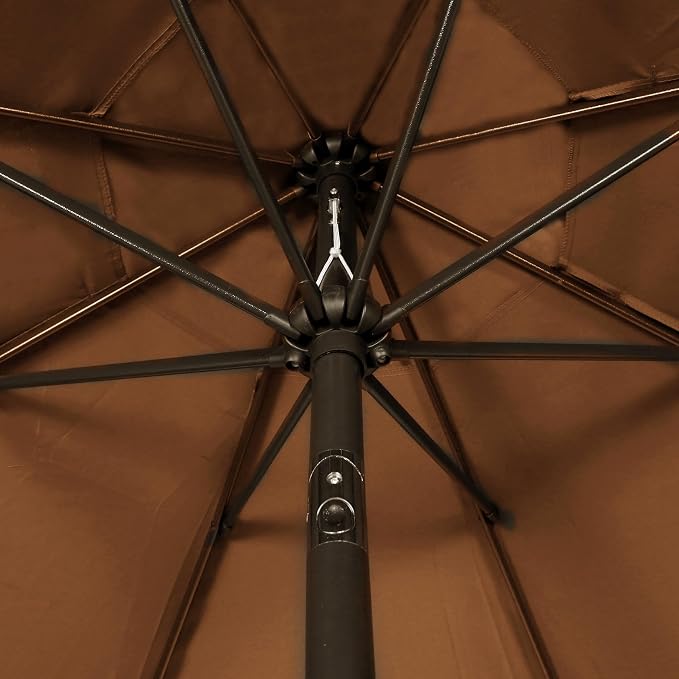 9' Outdoor Patio Umbrella, Outdoor Table Umbrella, Yard Umbrella, Market - Image 3