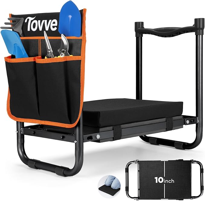 Tovve Foldable Garden Kneeler and Seat, Heavy Duty Garden Stool by Tovve