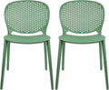 2xhome Set of 2 Patio Dining Chairs | Modern Stackable Outdoor Pool Side Chair by 2xhome
