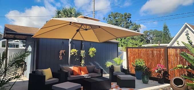 PURPLE LEAF Cantilever Patio Umbrella 10' X 12' Large, Wind Resistant, 3-Yr - Image 2