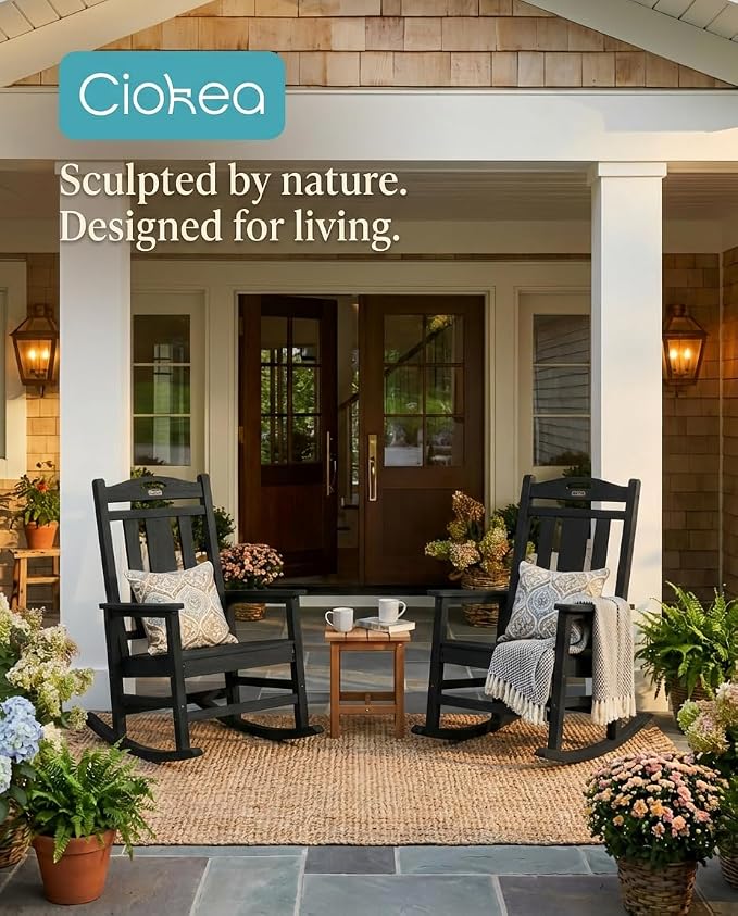 Oversized Outdoor Rocking Chairs Set of 6, 380lbs Heavy-Duty Large Patio Rocker - Image 6