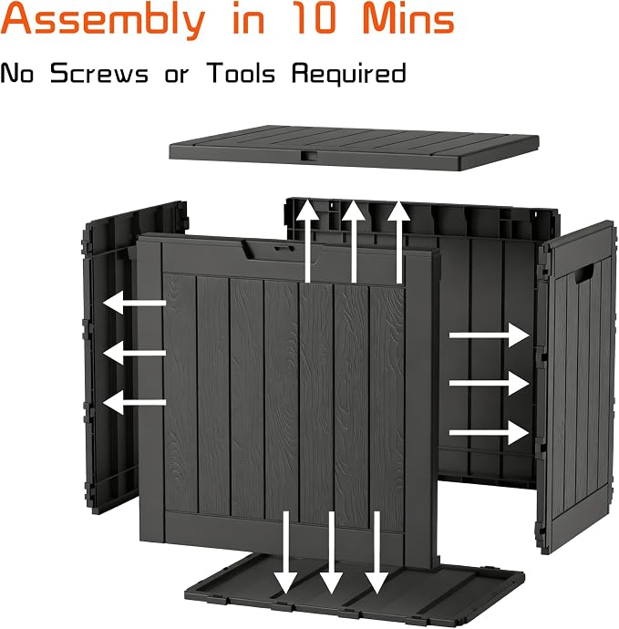 35 Gallon Outdoor Storage Box, Large Resin Deck Box - Image 7