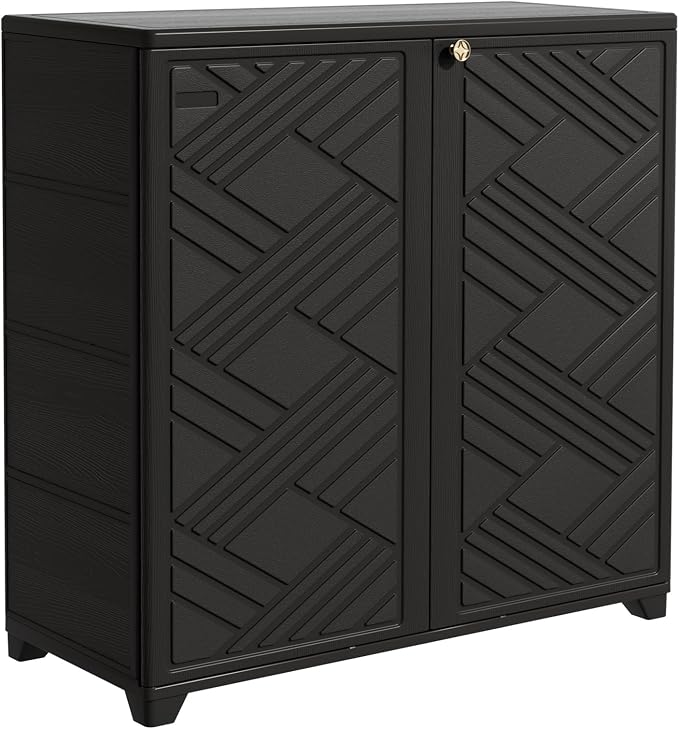 Mrosaa Outdoor/Indoor Storage Box, Resin and Plastic Storage Cabinet Waterproof by Mrosaa