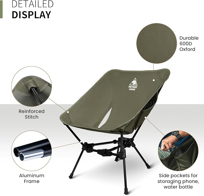 ONETIGRIS Tigerblade Camping Chair, Lightweight Folding Backpacking Hiking Chair - Image 4