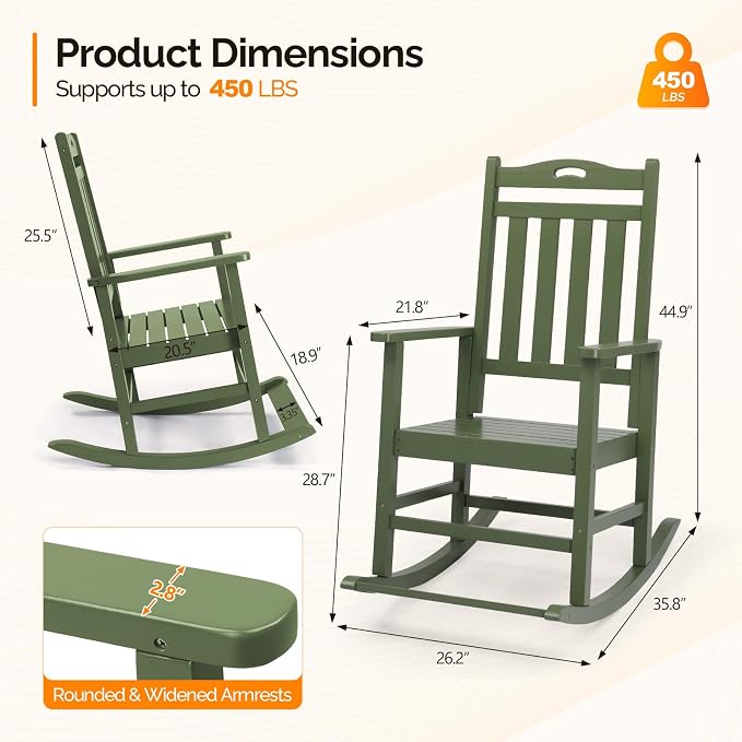 VINGLI Outdoor Rocking Chair - Image 3