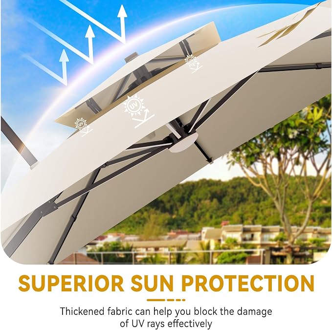 10x13 FT Outdoor Cantilever Patio Umbrella - Image 7