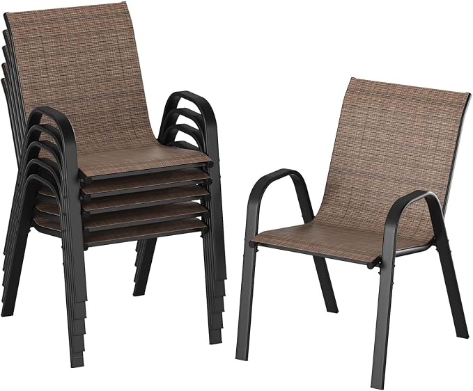 Patio Chairs Set of 6, Stackable Outdoor Chairs by Ningering