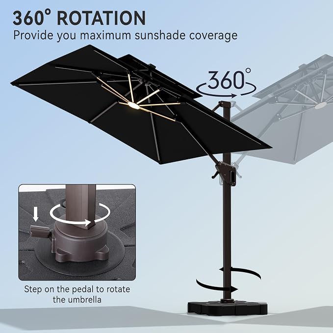 9' X 12' Cantilever Patio Outdoor Umbrella - Image 5