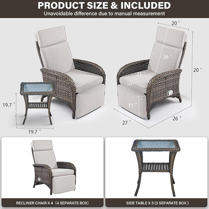 7 Piece Wicker Patio Furniture Set - Image 3