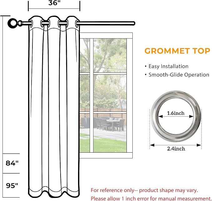 4 Panels Outdoor Stripe Curtains - Image 8