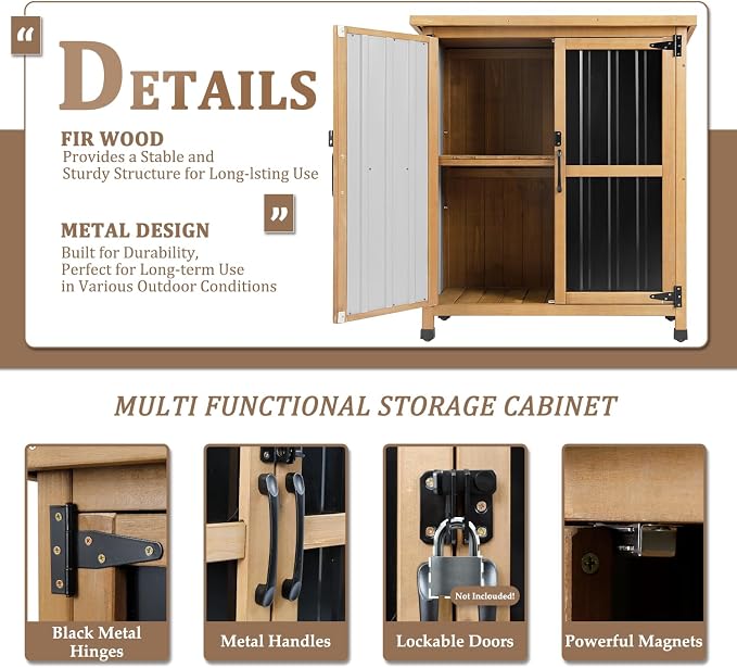 PetsCosset Small Weatherproof Outdoor Storage Cabinet - Image 4