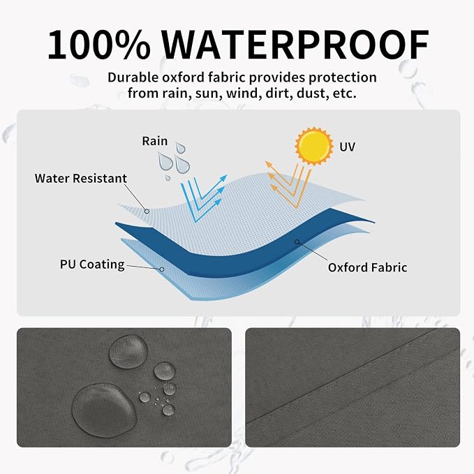 Easy-Going 100% Waterproof Outdoor Curtains 110x96 inch, Dark Grey | Windproof - Image 2