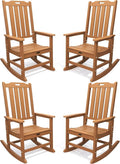 THOEOE Outdoor Rocking Chairs Set of 4, Oversized Patio Rocking Chair | HDPE by THOEOE